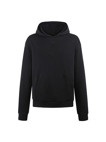 Kitlife Louis Vuitton 26FW Embossed Logo Cotton Hoodie Black