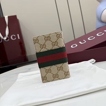 Kitlife Gucci GG Card Case Beige with Web 867346 12x7.5cm
