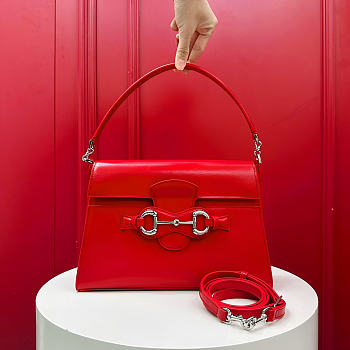 Kitlife Gucci Horsebit Duomo Medium Top Handle Bag Red A006N6 27.5×19×9cm 