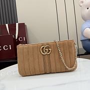Kitlife Gucci GG Marmont Pouch With Strap Beige Sude A006X2 26x13x1.5cm  - 1