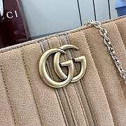 Kitlife Gucci GG Marmont Pouch With Strap Beige Sude A006X2 26x13x1.5cm  - 3