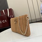 Kitlife Gucci GG Marmont Pouch With Strap Beige Sude A006X2 26x13x1.5cm  - 4