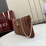 Kitlife Gucci GG Marmont Pouch With Strap Brown Sude A006X2 26x13x1.5cm  - 3