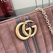 Kitlife Gucci GG Marmont Pouch With Strap Brown Sude A006X2 26x13x1.5cm  - 4