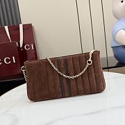 Kitlife Gucci GG Marmont Pouch With Strap Brown Sude A006X2 26x13x1.5cm  - 2