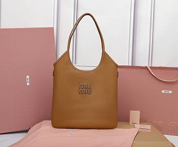 Kitlife Miu Miu Tote Bag Brown Leather 5BG231 35x40cm 