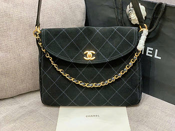 Kitlife Chanel 26C Hobo Bag Black Suede 21.5x30x5cm