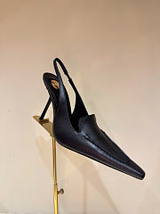 Kitlife Saint Laurent Voltaire Slingback Pumps In Black Leather  - 2