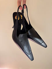 Kitlife Saint Laurent Voltaire Slingback Pumps In Black Leather  - 1