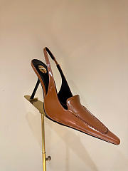 Kitlife Saint Laurent Voltaire Slingback Pumps In Brown Leather - 5