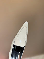 Kitlife Saint Laurent Voltaire Slingback Pumps In White Leather - 6