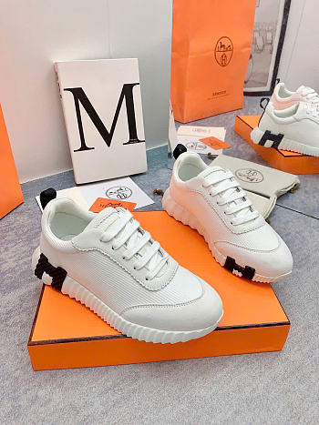 Kitlife Hermes Bouncing Sneakers White & Black Rubber 