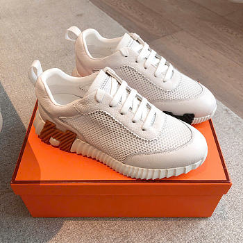 Kitlife Hermes Bouncing Sneakers White, Black & Brown Rubber 