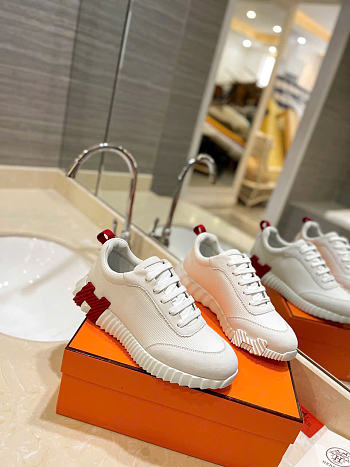 Kitlife Hermes Bouncing Sneakers White & Red Rubber 