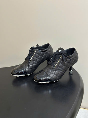 Kitlife Chanel 2026 Quilted Lace-up High Heels Black