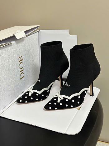 Kitlife Dior Romance High-Heeled Ankle Boots Black