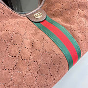 Kitlife Gucci Giglio Large Tote Bag Dark Brown Soft, Perforated GG Suede 853971 60x47x16cm  - 5