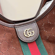 Kitlife Gucci Giglio Large Tote Bag Dark Brown Soft, Perforated GG Suede 853971 60x47x16cm  - 6