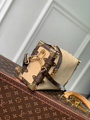 Kitlife Louis Vuitton Side Trunk MM Bag Beige Suede M2A041 23.5x16x8.5cm - 5