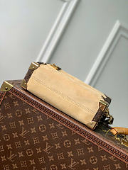 Kitlife Louis Vuitton Side Trunk MM Bag Beige Suede M2A041 23.5x16x8.5cm - 4