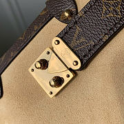 Kitlife Louis Vuitton Side Trunk MM Bag Beige Suede M2A041 23.5x16x8.5cm - 2