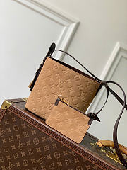 Kitlife Louis Vuitton All In BB Bag Beige Embossed Suede Leather M29834 16x18x12cm - 1