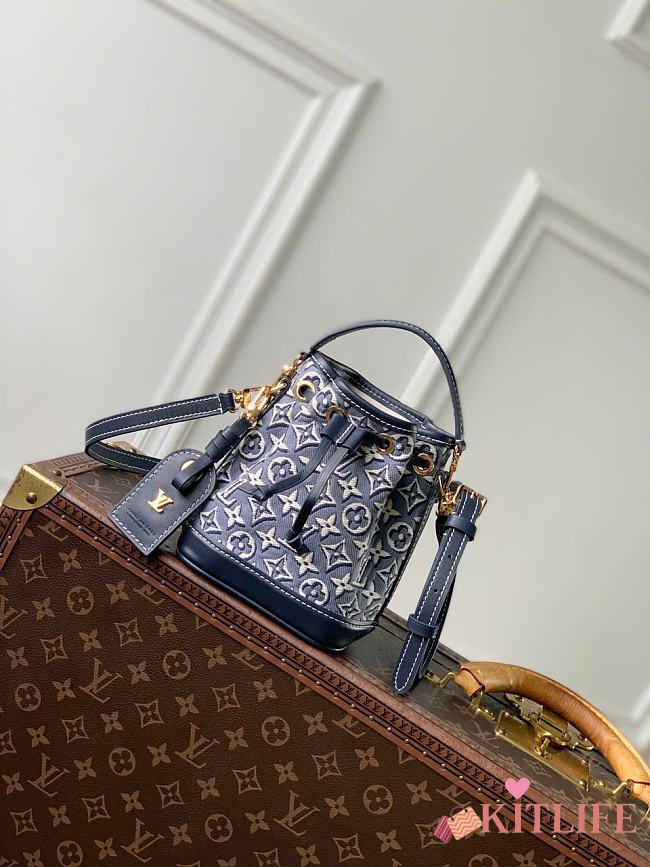 Kitlife Louis Vuitton Nano Noé Bag Monogram Emblème Bleu M2A150 13x16x10cm - 1