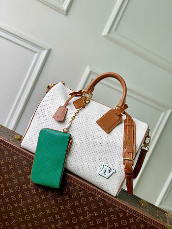 Kitlife Louis Vuitton Speedy P9 Bandoulière 40 Bag White Calfskin Leather M29330 40x26x23cm