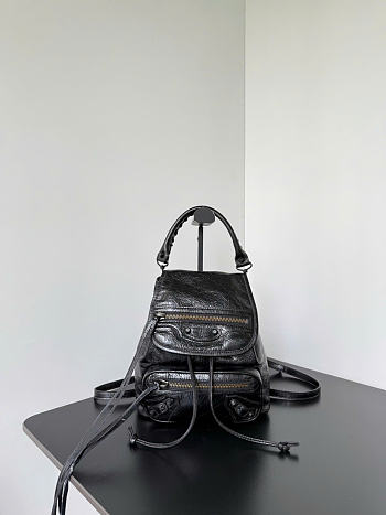 Kitlife Balenciaga Women's Le City Backpack Mini in Black 23x22x11cm