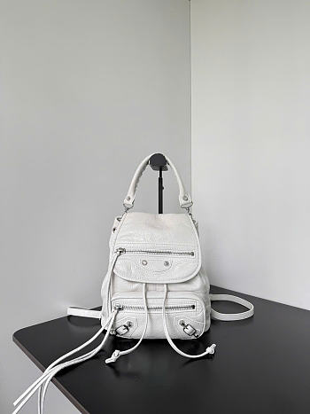 Kitlife Balenciaga Women's Le City Backpack Mini in White 23x22x11cm