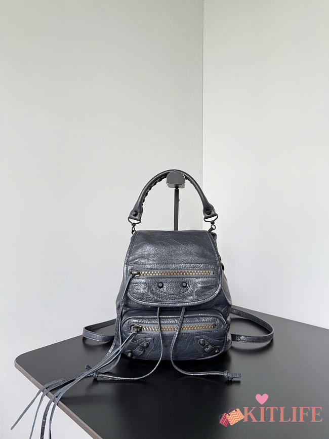 Kitlife Balenciaga Women's Le City Backpack Mini in Gray 23x22x11cm  - 1