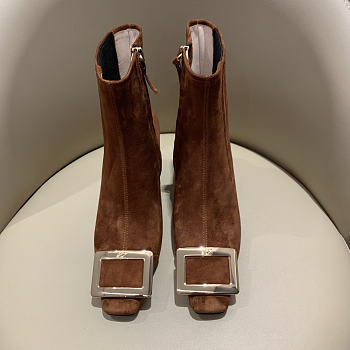 Kitlife Roger Vivier Ankle Boots Brown Suede