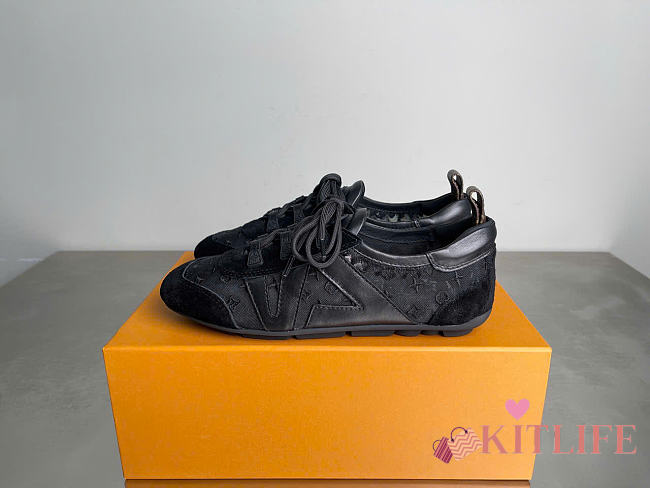 Kitlife Louis Vuitton Sneakerina Shoes Black Monogram Mesh 1AKG92  - 1