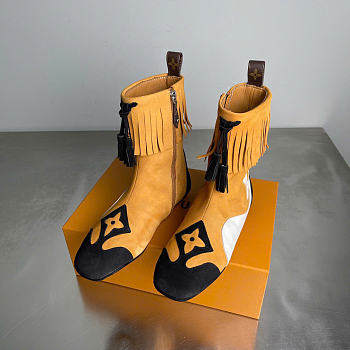 Kitlife Louis Vuitton Sneakerina Ankle Boots Beige & Black