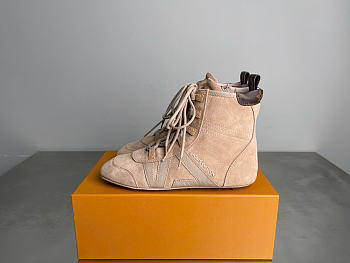 Kitlife Louis Vuitton Sneakerina Ankle Boot Beige Suede 1AK5JW 