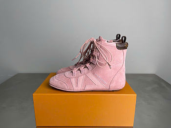Kitlife Louis Vuitton Sneakerina Ankle Boot Pink Suede 1AK5JW 