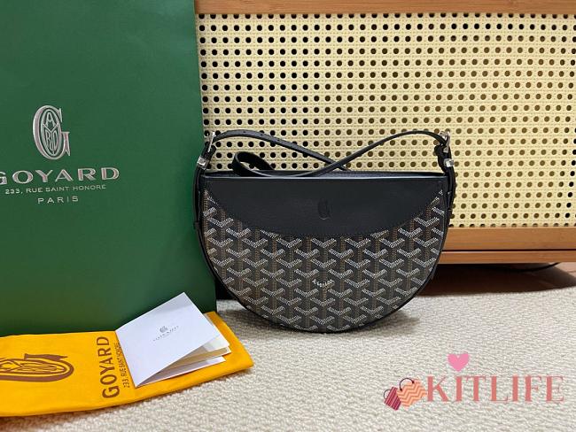 Kitlife Goyard Hirondelle Shoulder Bag Black 25x6x17cm - 1