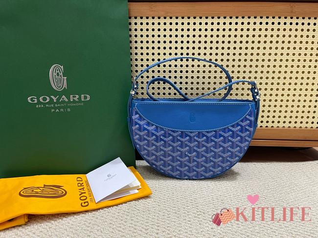 Kitlife Goyard Hirondelle Shoulder Bag Blue 25x6x17cm  - 1