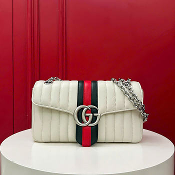 Kitlife Gucci Jetset GG Marmont Medium Shoulder Bag White A005XW 26x15x7cm 