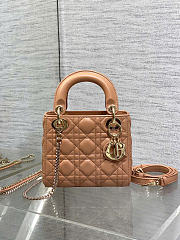 Kitlife Dior Lady Diana Tan Leather Bag M0505 17x15x7cm - 1