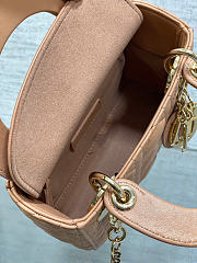 Kitlife Dior Lady Diana Tan Leather Bag M0505 17x15x7cm - 5