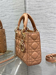 Kitlife Dior Lady Diana Tan Leather Bag M0505 17x15x7cm - 3