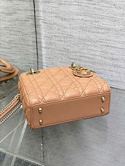 Kitlife Dior Lady Diana Tan Leather Bag M0505 17x15x7cm - 6