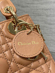 Kitlife Dior Lady Diana Tan Leather Bag M0505 17x15x7cm - 4
