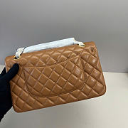 Chanel Lambskin Leather 25cm Flap With Gold Hardware In Brown - 5
