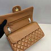 Chanel Lambskin Leather 25cm Flap With Gold Hardware In Brown - 4