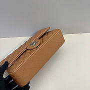 Kitlife Chanel Lambskin Leather 25cm Flap With Silver Hardware In Brown - 6
