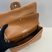 Kitlife Chanel Lambskin Leather 25cm Flap With Silver Hardware In Brown - 5