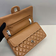 Kitlife Chanel Lambskin Leather 25cm Flap With Silver Hardware In Brown - 3
