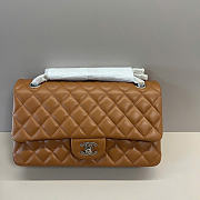 Kitlife Chanel Lambskin Leather 25cm Flap With Silver Hardware In Brown - 2